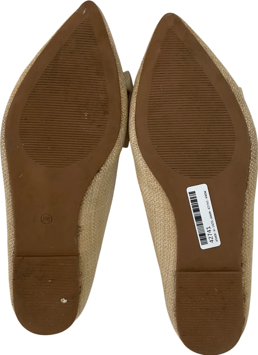 ASOS Beige Wide Fit Woven Pumps With Bow Detailn UK 9 EU 42 