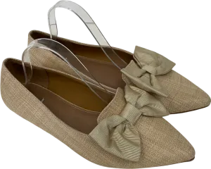 ASOS Beige Wide Fit Woven Pumps With Bow Detailn UK 9 EU 42 