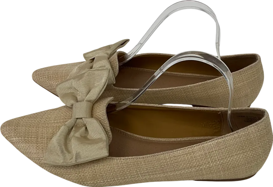 ASOS Beige Wide Fit Woven Pumps With Bow Detailn UK 9 EU 42 