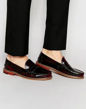 Ben Sherman Bouy Penny Loafers In Burgundy