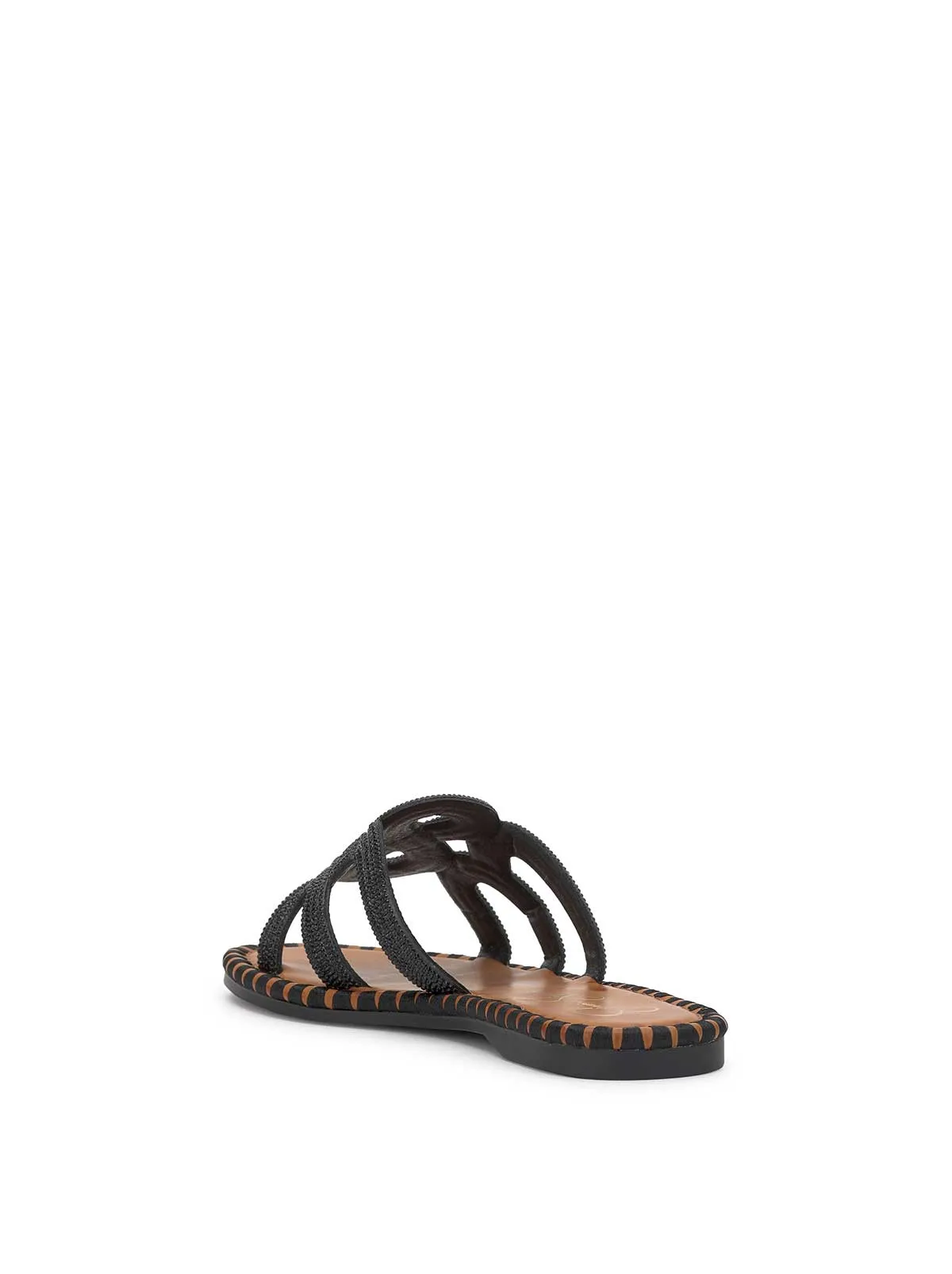Bria Flat Sandal in Black