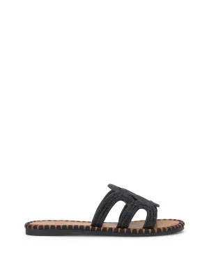 Bria Flat Sandal in Black