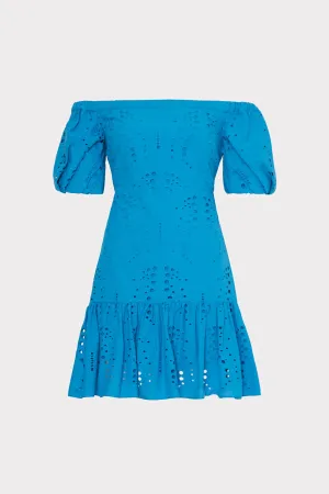 Butterfly Eyelet Off The Shoulder Dress
