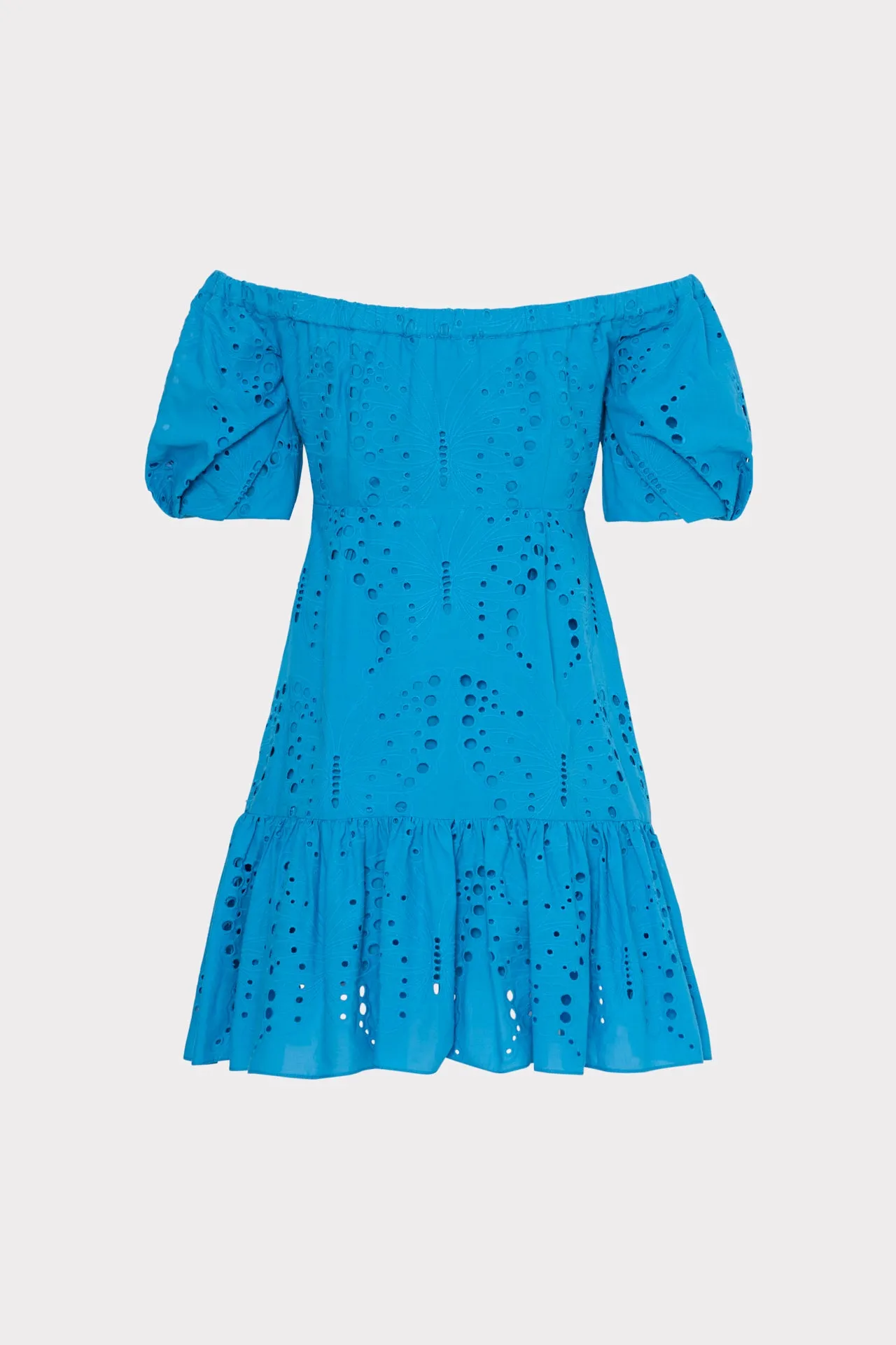 Butterfly Eyelet Off The Shoulder Dress