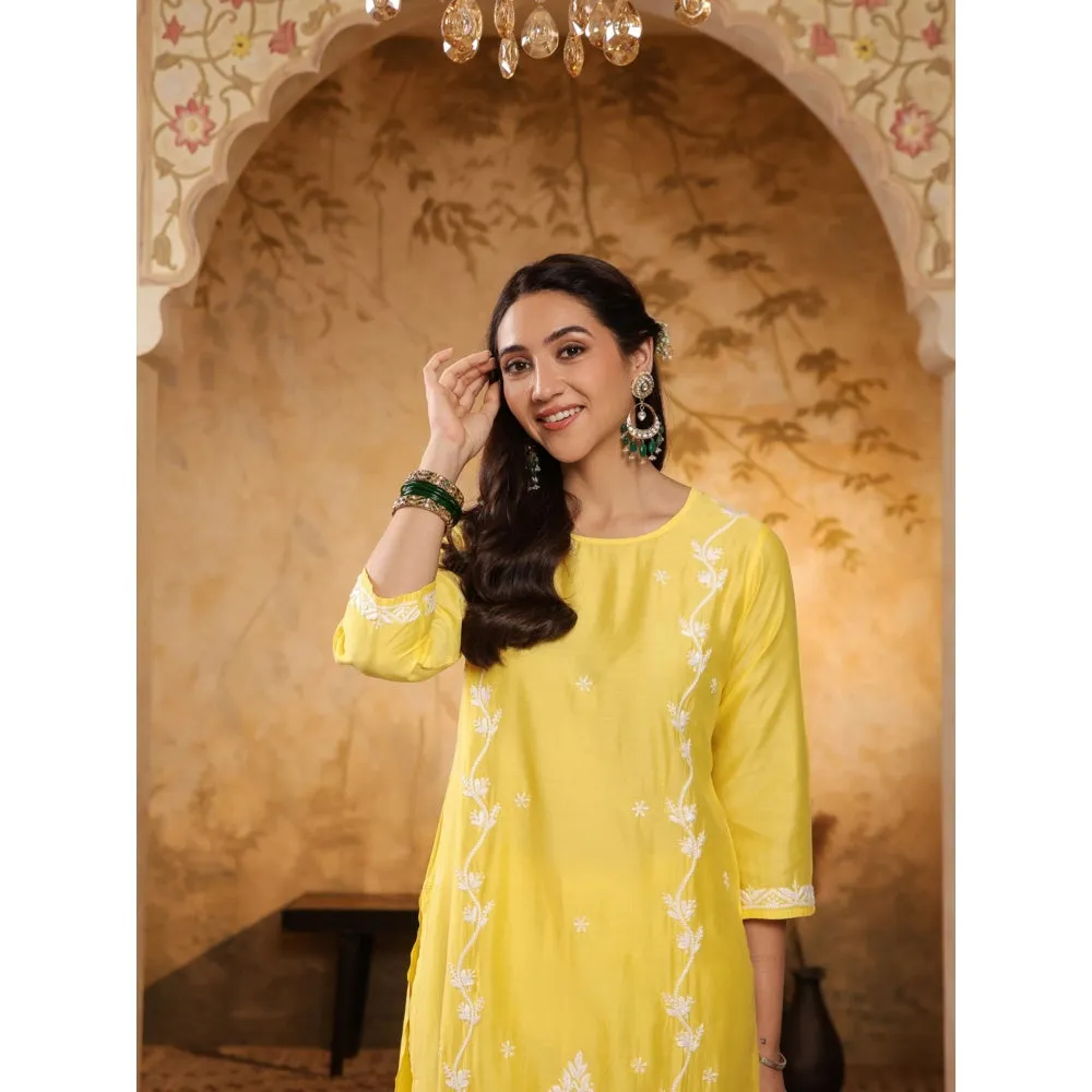 Chikankari Woven Kurta Set