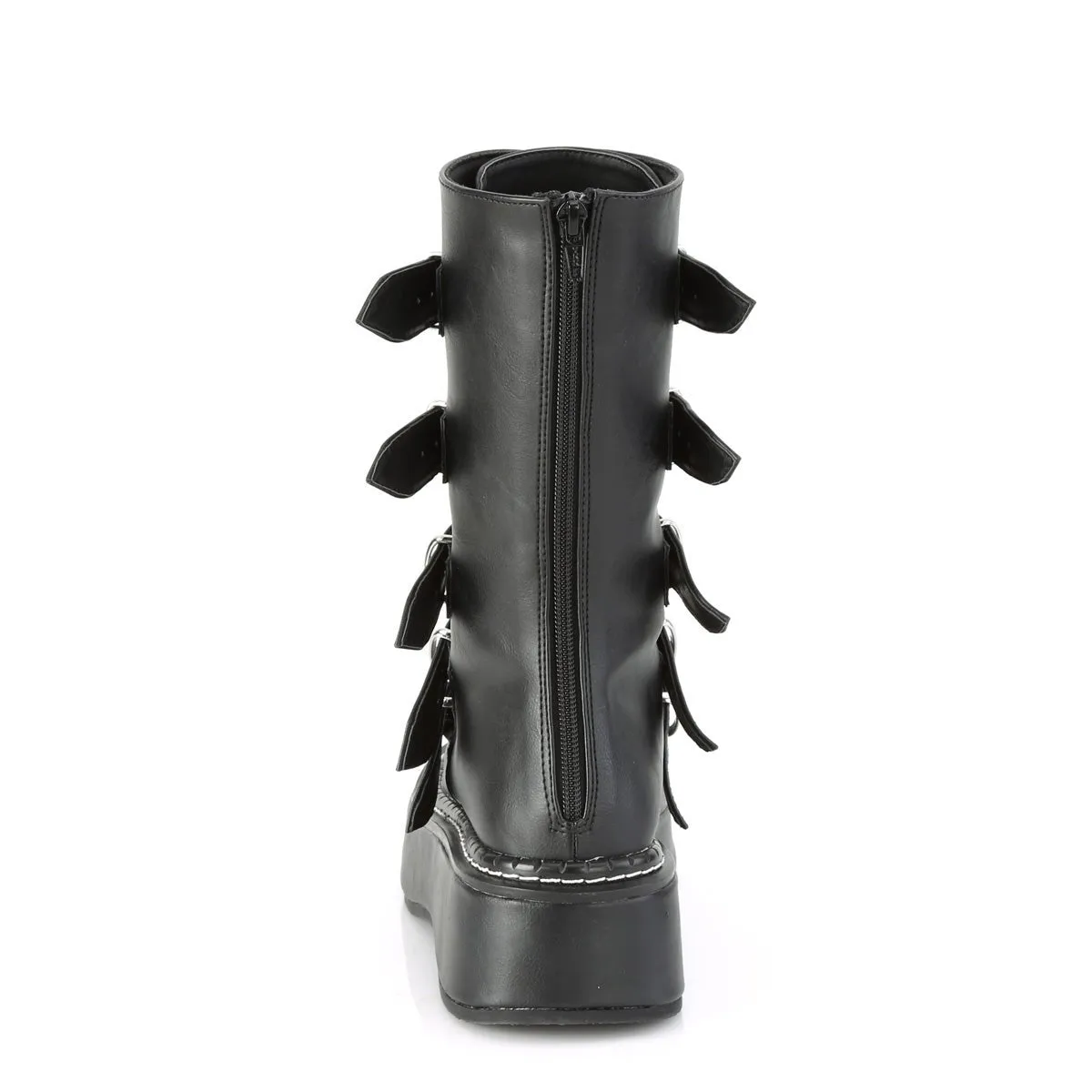 Demonia EMILY-330 | Black Vegan Leather Mid-Calf Boots