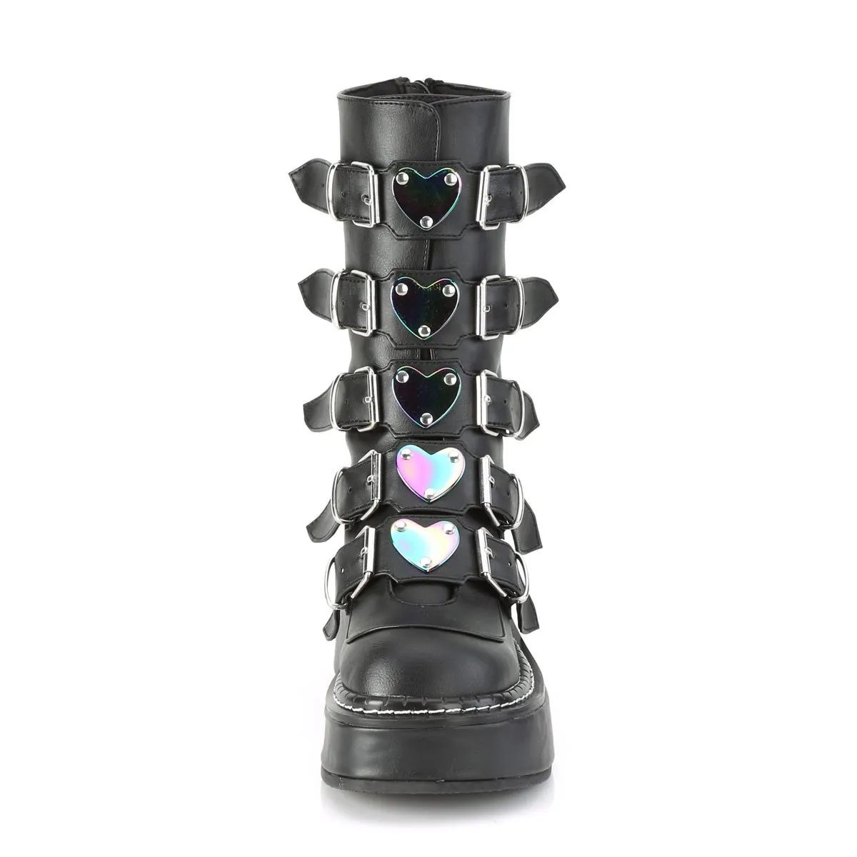 Demonia EMILY-330 | Black Vegan Leather Mid-Calf Boots
