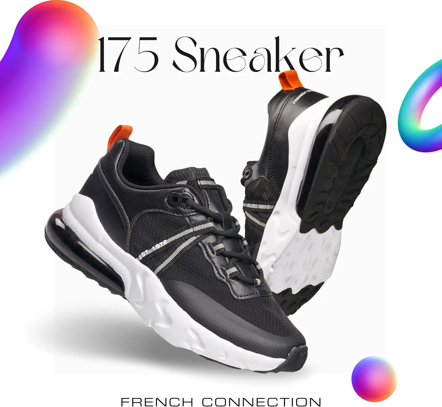 French Connection Women's Premium Breathable Athletic Shoes Walking Running Workout Tennis Comfortable Non Slip Fashion Sneakers for Women with Air Cushion