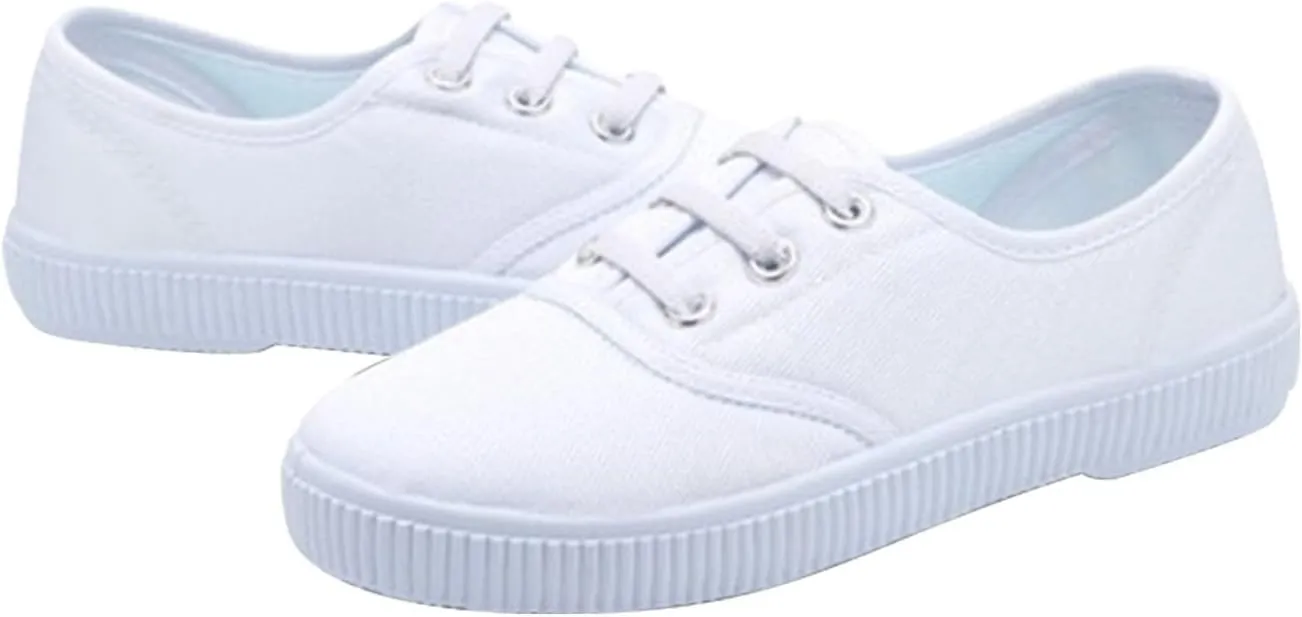 Kid's Classic Slip On Canvas Shoes Girls Boys White Sneaker Tennis Shoes Light Weight Comfortable Causal Shoes