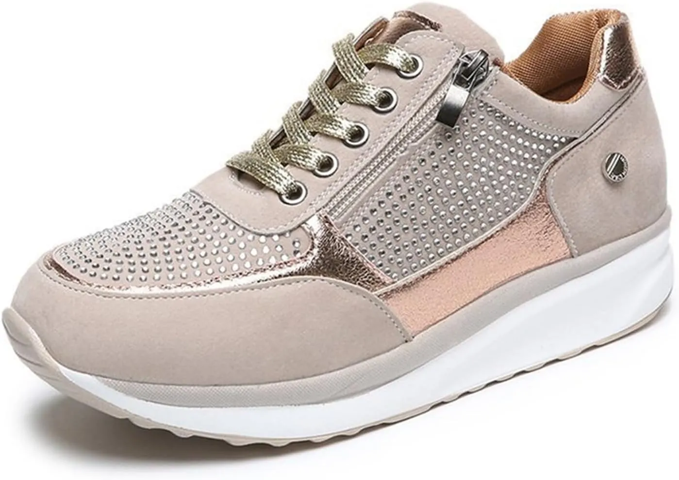 Lausiuoe White Sneakers For Women Fashion Platform,Womens Walking Shoes Lightweight Running Shoes Womens Tennis Shoes Non Slip Breathable Mesh Air Cushion Sneakers for Gym Workout Sports