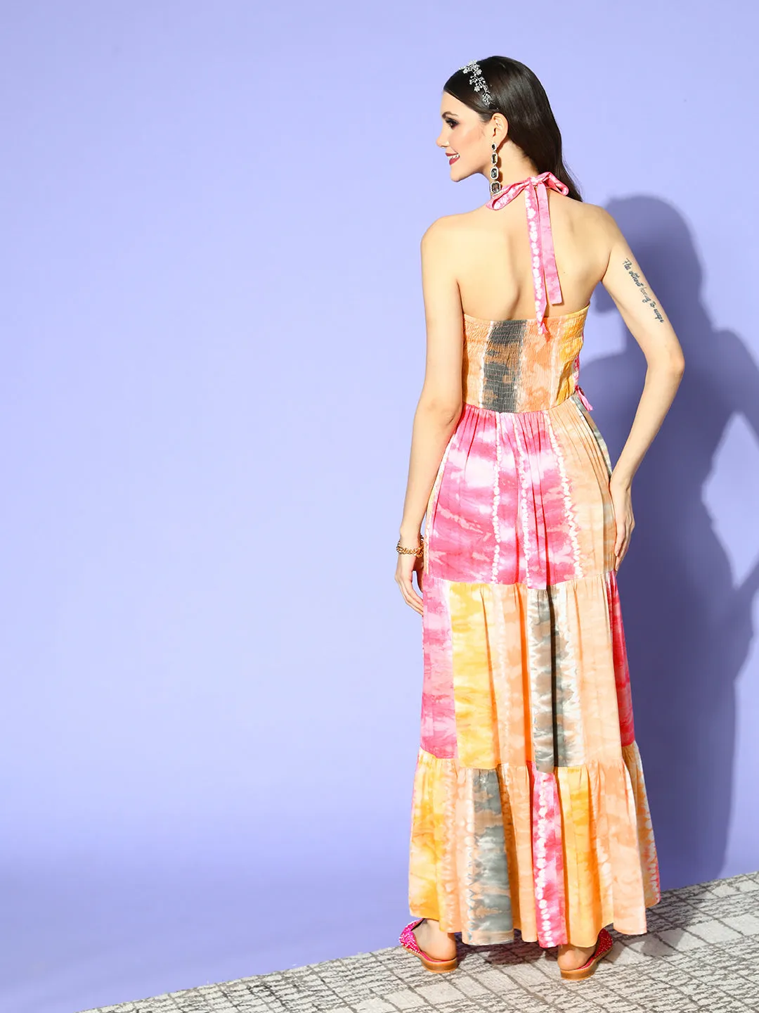 Multicoloured Tiered Dress