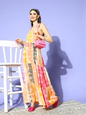 Multicoloured Tiered Dress