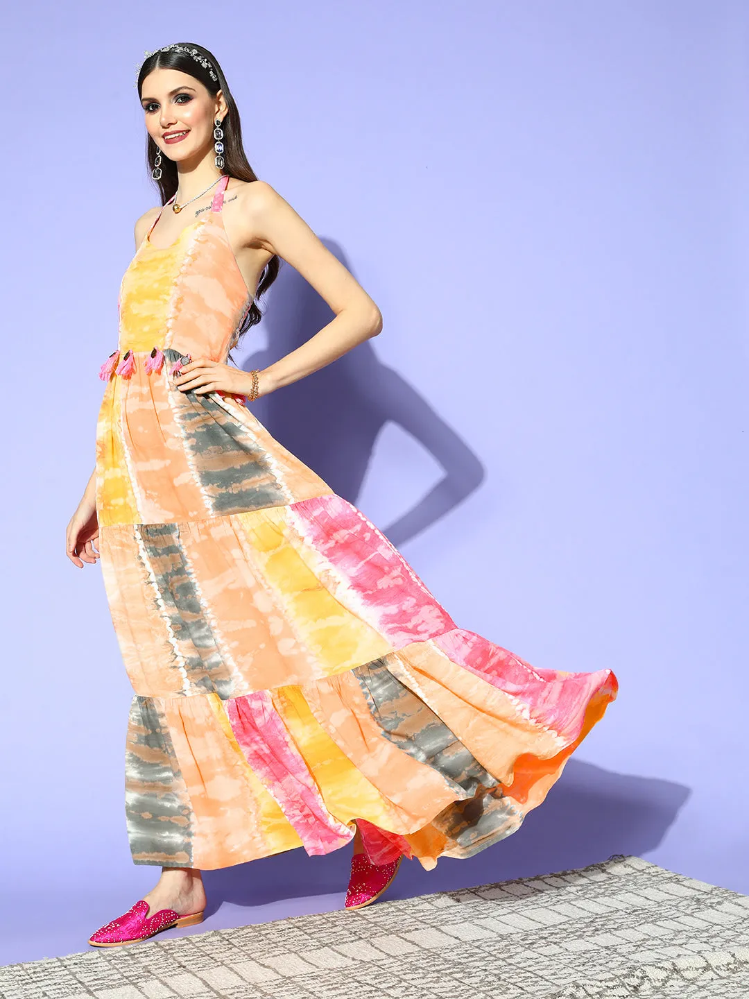 Multicoloured Tiered Dress