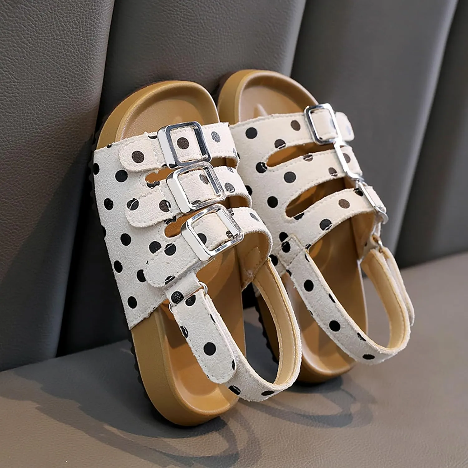 Toddler Sandals Boys Girls Arch Support Slippers Soft Summer Sandals with Adjustable Buckle Open Toe Flats for Little/Big Kid