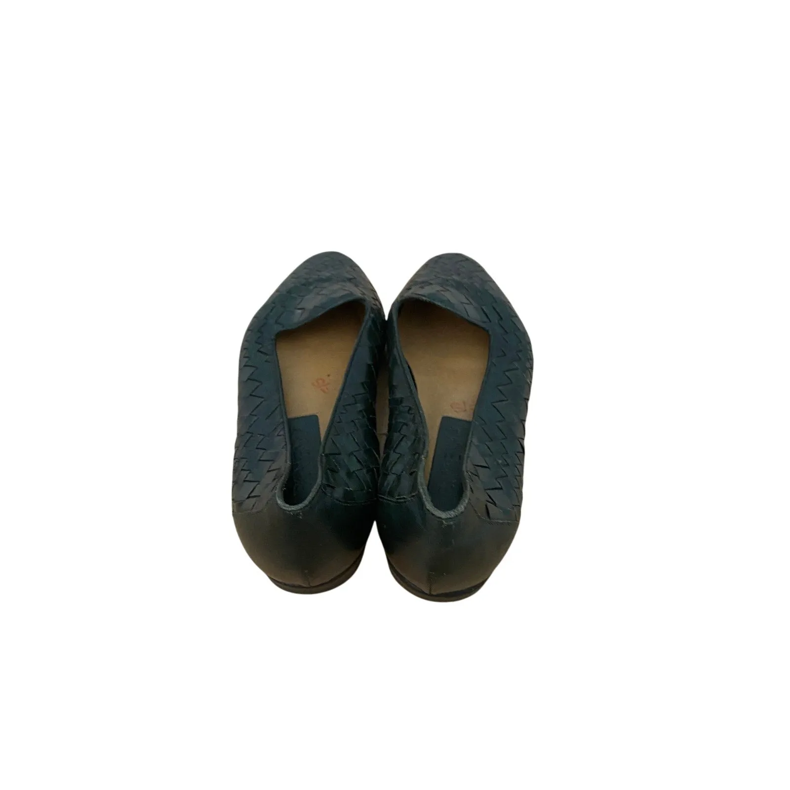 Vintage Ipanema Woven Green Leather Flats Size 7